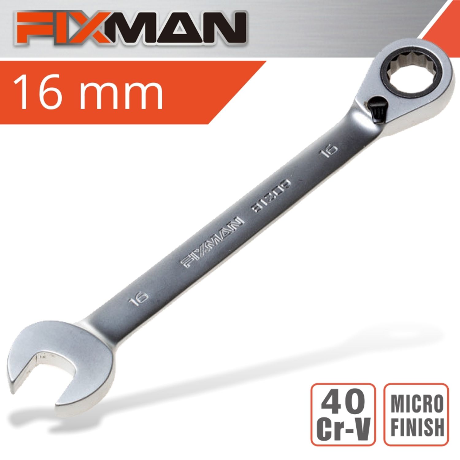 FIXMAN Reversible Combination Ratcheting Wrench 16mm